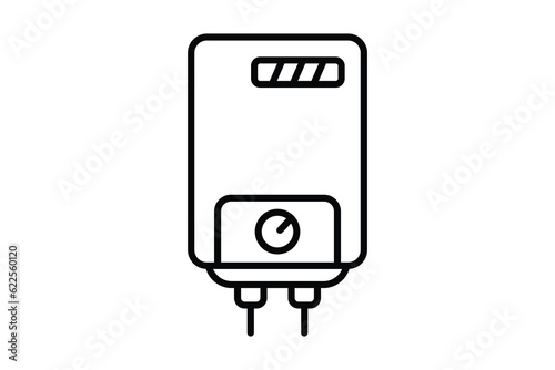 Water heater icon. icon related to electronic, household appliances. Line icon style design. Simple vector design editable photo