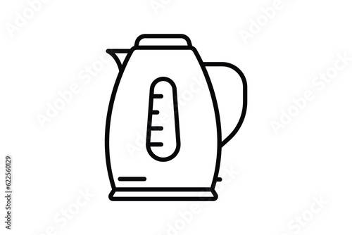 Electric kettle icon. icon related to electronic, household appliances. Line icon style design. Simple vector design editable