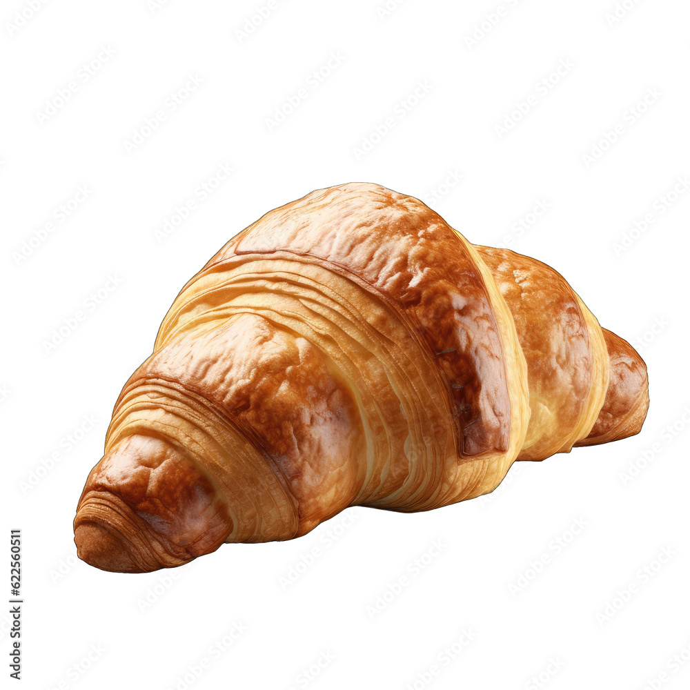 two delicious croissants on a pristine white surface