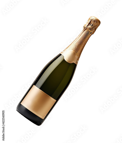 champagne bottle isolated on clear background © Birol Dincer 