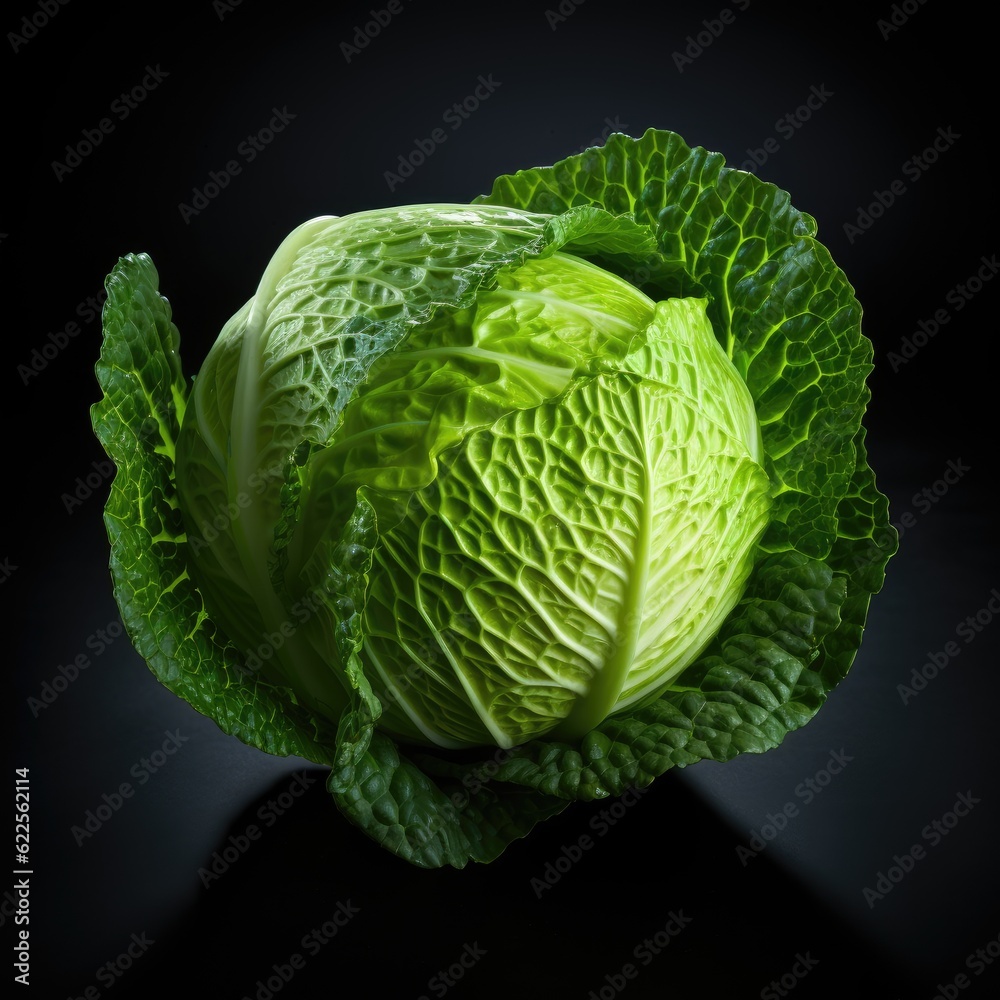 Fototapeta premium photo of cabbage in black background