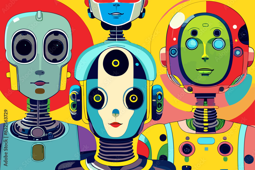 modern artificial intelligence cyborg vector illustration modern artificial intelligence cyborg vector illustration