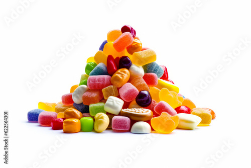 Pile of gummy bears sitting on top of pile of other gummy bears. Generative AI. photo