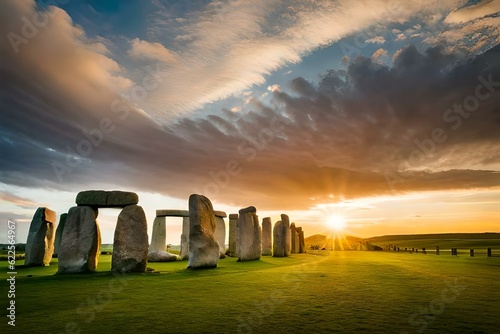 Photo stonehenge at sunset