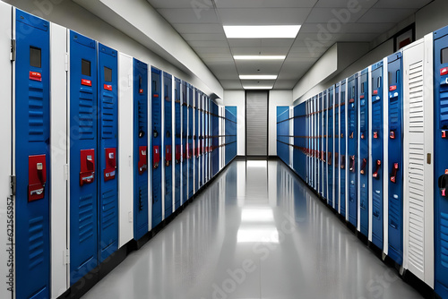 School corridor to class room. Mix race schoolchildren when back to school