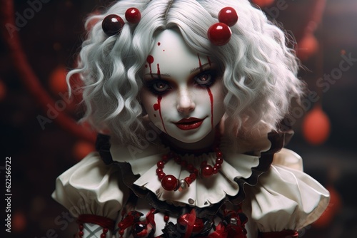Girl vampire clown. Generate Ai