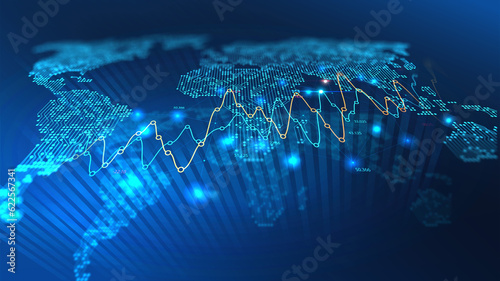 Stock market or forex trading graph in futuristic concept suitable for financial investment or Economic trends business idea and all art work design. Abstract finance background