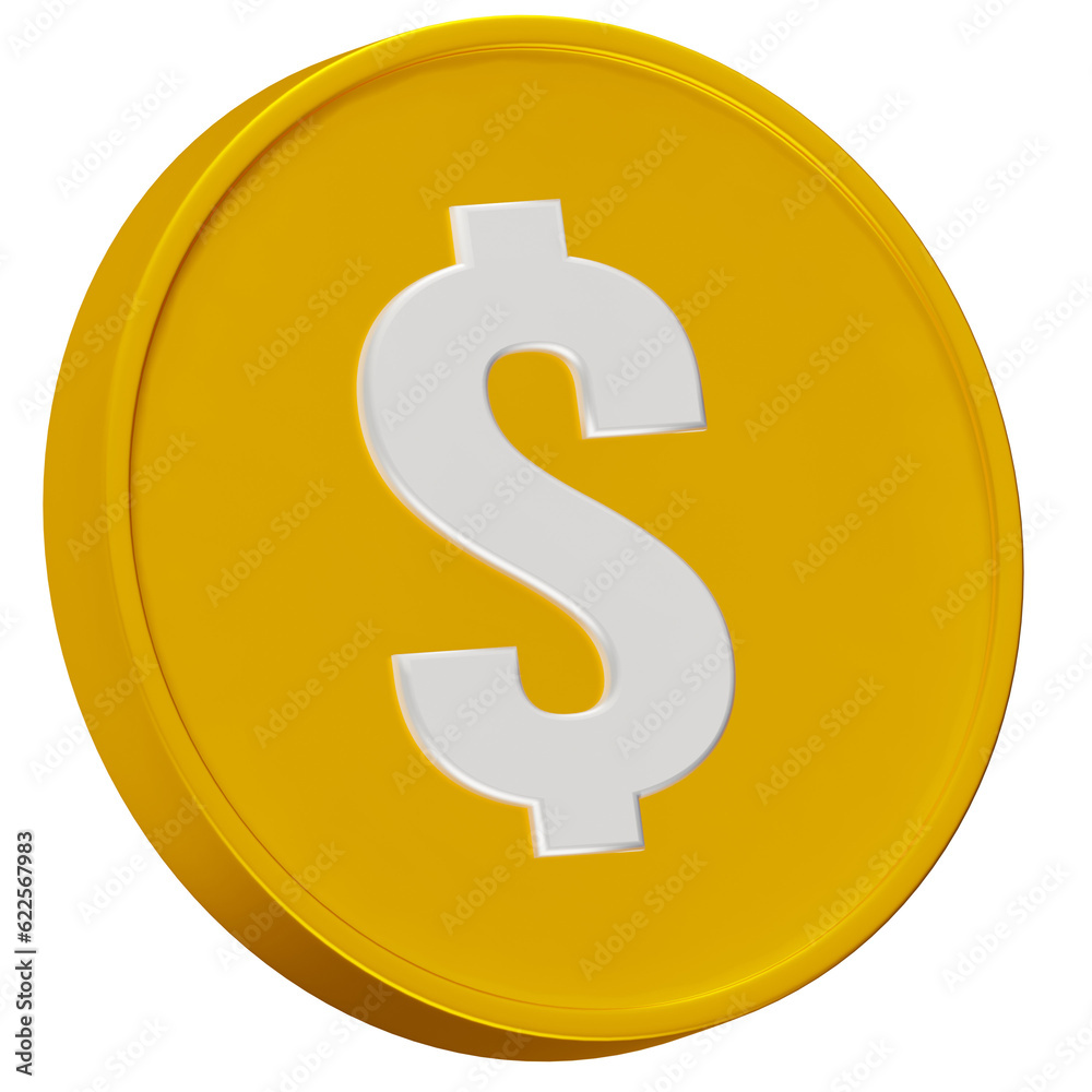 coin dollar 3D icon coin dollar 3D icon