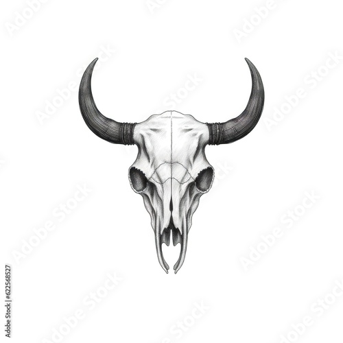 western skull cow horn ai generated