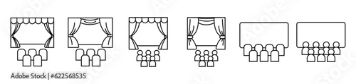  theater show and cinema movie icon outline