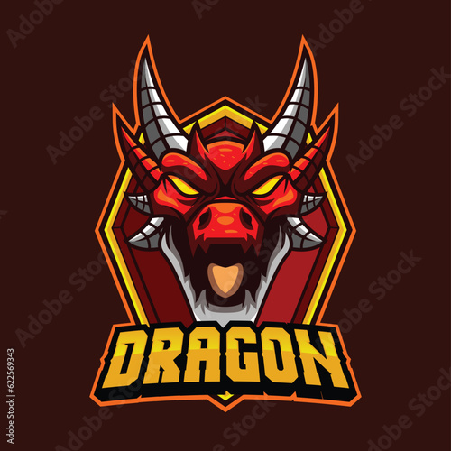 Vector of dragon with esport style  illustration