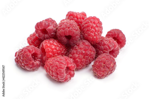 Raspberries close-up on a white background, the concept of diet, healthy eating