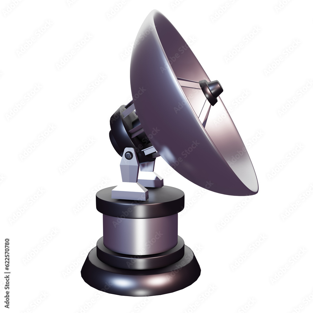 3D rendering radar satellite object 3D rendering radar satellite object