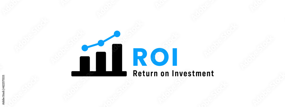 Return on investment vector or ROI symbol for business design element. ROI sign for business design element. Best ROI symbol vector for mobile apps or websites design element.