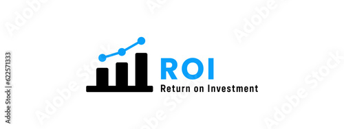 Return on investment vector or ROI symbol for business design element. ROI sign for business design element. Best ROI symbol vector for mobile apps or websites design element.
