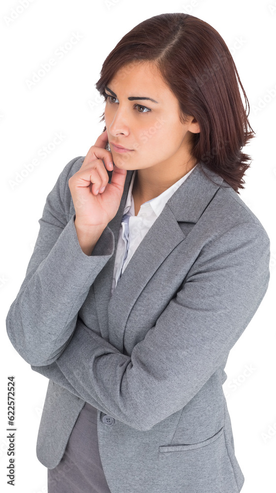 Digital png photo of serious hispanic businesswoman on transparent background Digital png photo of serious hispanic businesswoman on transparent background