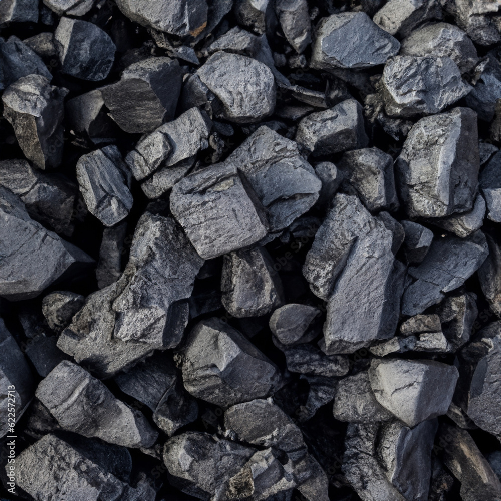 broken pieces of coal. black coal used for burning in winter