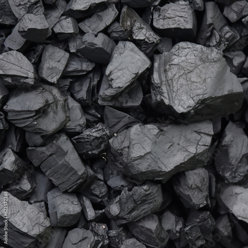broken pieces of coal. black coal used for burning in winter