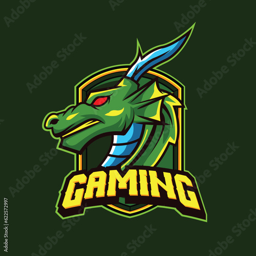 Vector of dragon with esport style  illustration