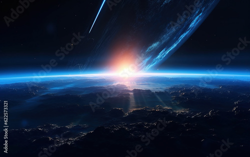 Earth and Sky Universe Background,Earth and Sky Universe Background © henvryfo