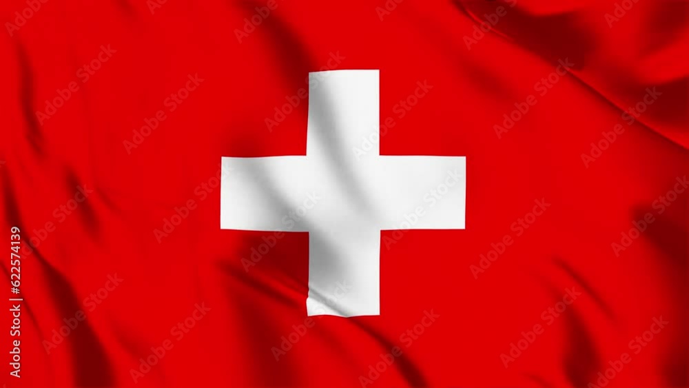 Switzerland flag background with seamless looping animation in 60 fps Switzerland flag background with seamless looping animation in 60 fps