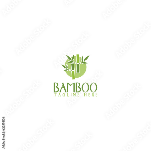 Bamboo logo template isolated on white background