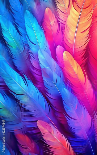 Colorful Feather Background,created with generative ai tecnology.