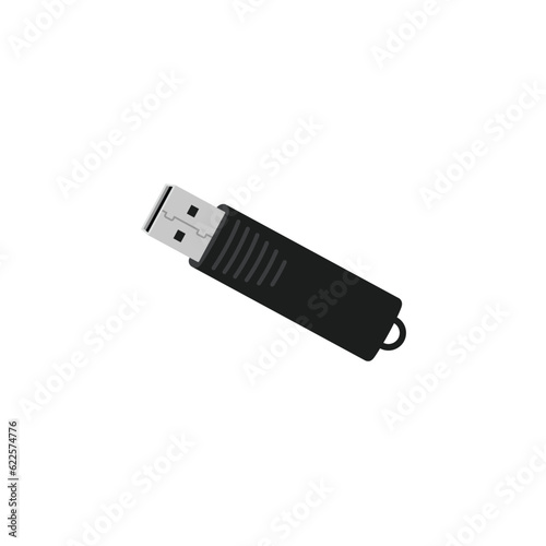 USB stick flat illustration vector isolated on white background. Element for Back to school, Back to work concept. School supplies. Office supplies