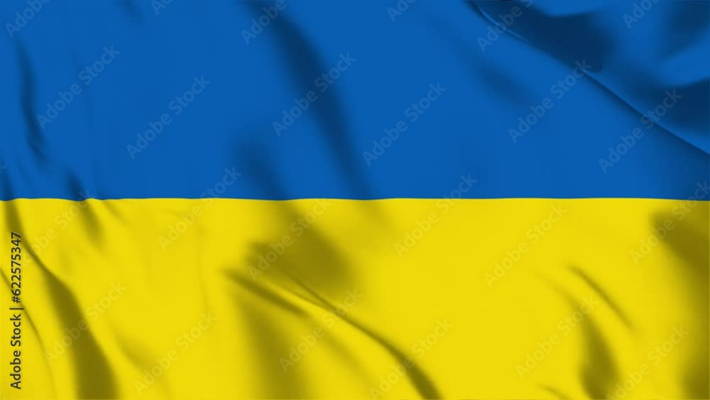 Ukraine flag background with seamless looping animation in 60 fps