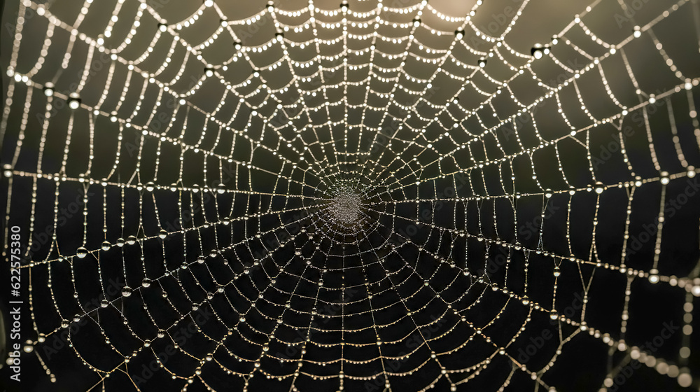 spider web on dark background, made with Generative AI