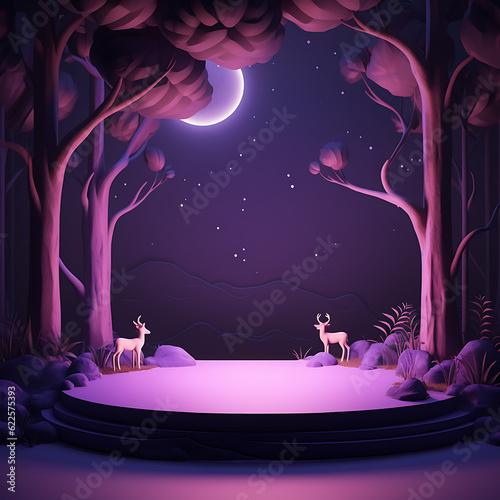 whimsical magical podium mockup