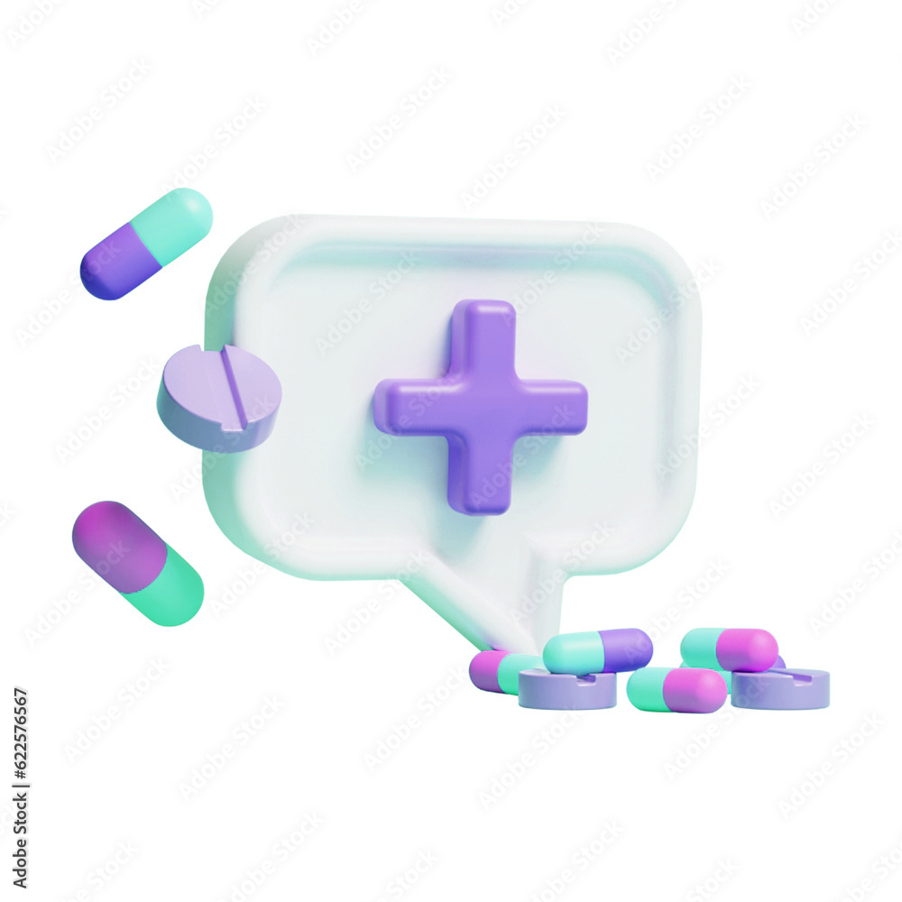 Fototapeta premium floating medical pills icon
