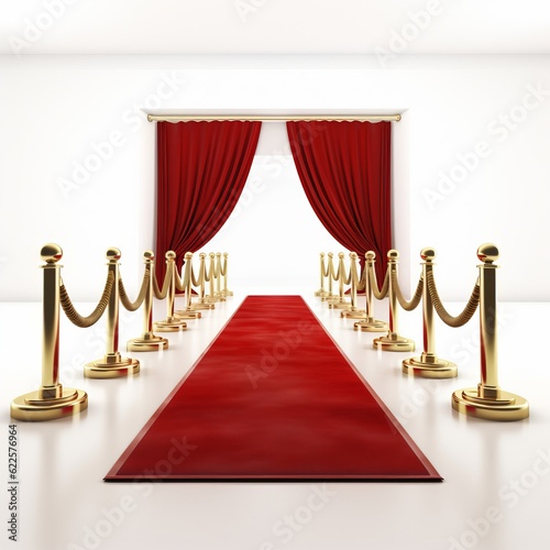 a luxurious red carpet event with gold barriers and a red carpet