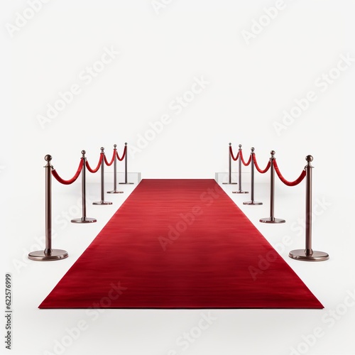 red carpet with red rope and barriers