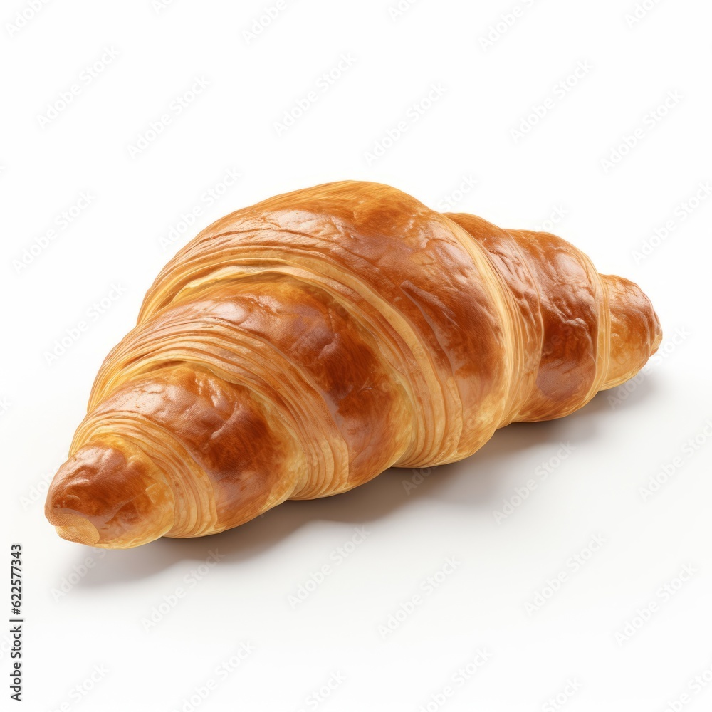 a delicious croissant on a clean white background