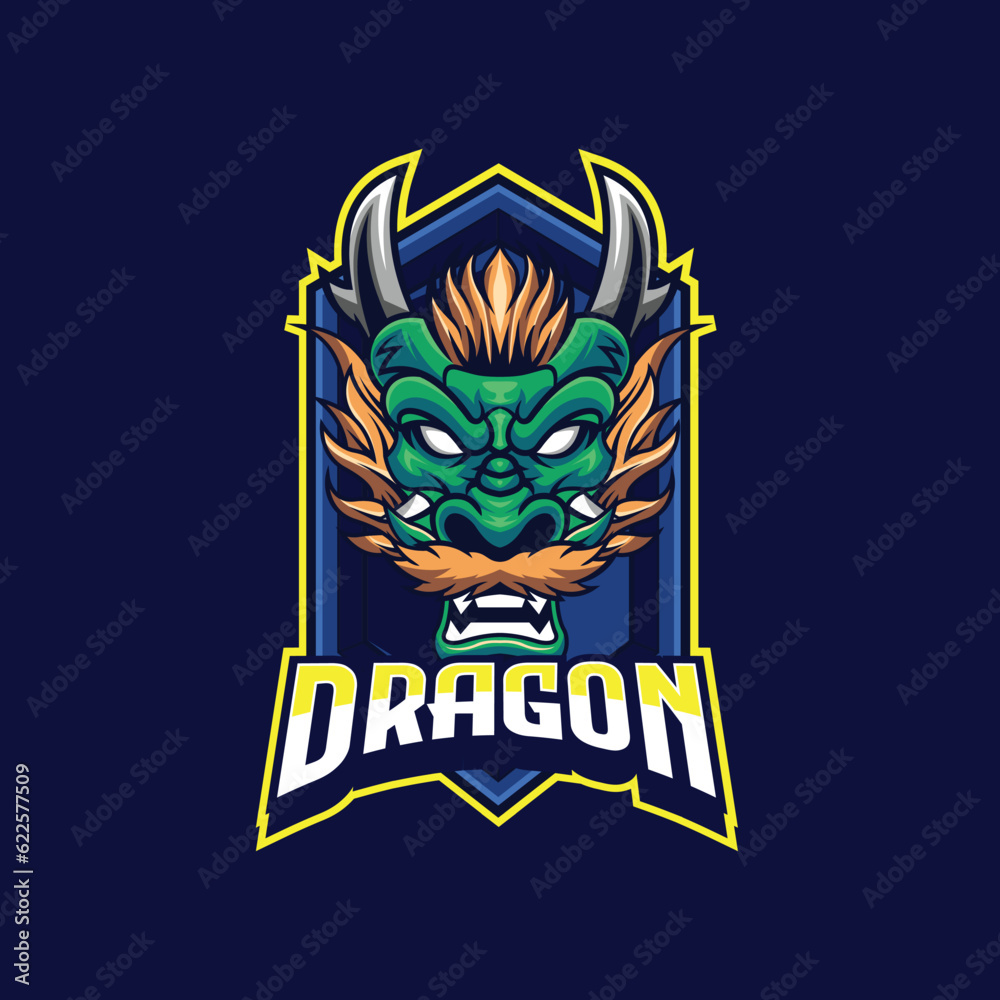 Vector of dragon with esport style illustration Vector of dragon with esport style illustration