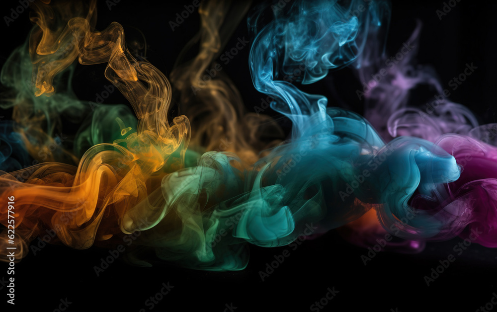 Fototapeta premium Colorful smoke background,created with generative ai tecnology.