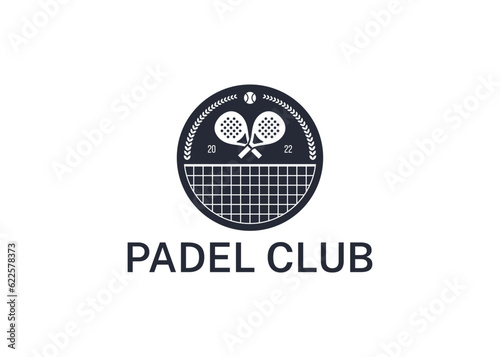 Padel club emblem badge logo design vector