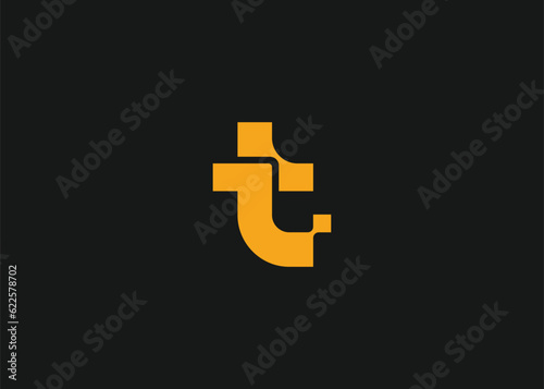 Letter T technology, lab, research, digital logo design vector