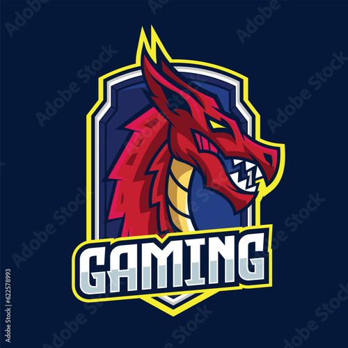 Vector of dragon with esport style  illustration