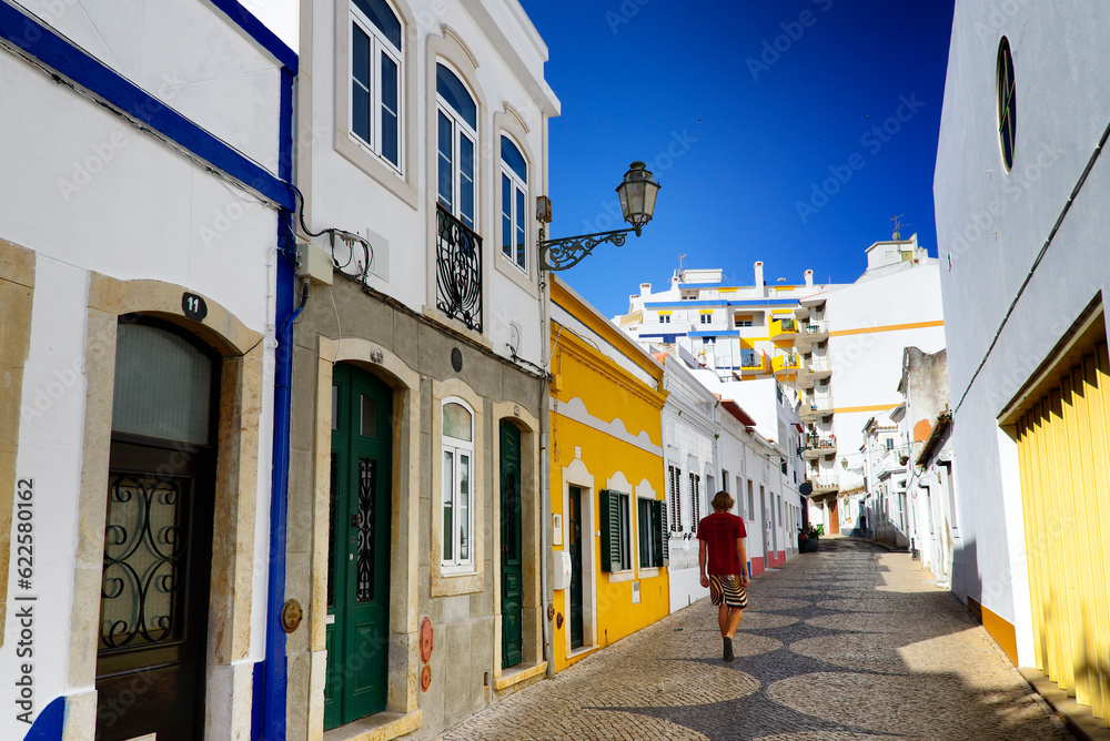 Lagos, Algarve, Portugal, Europe - São Gonçalo de Lagos street, in historic part of old town 