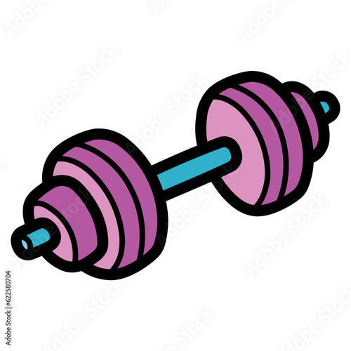 dumbbell filled outline icon style