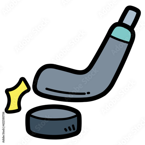 hockey filled outline icon style