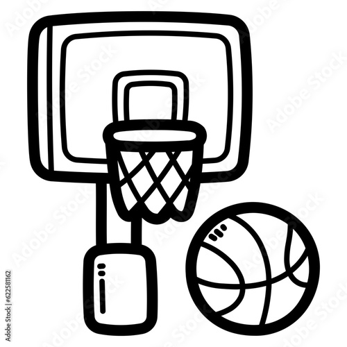 basketball line icon style