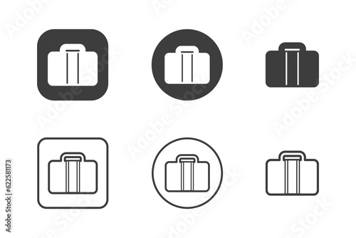 Hand luggage icon design 6 variations. Travel icons set  Isolated on white background.