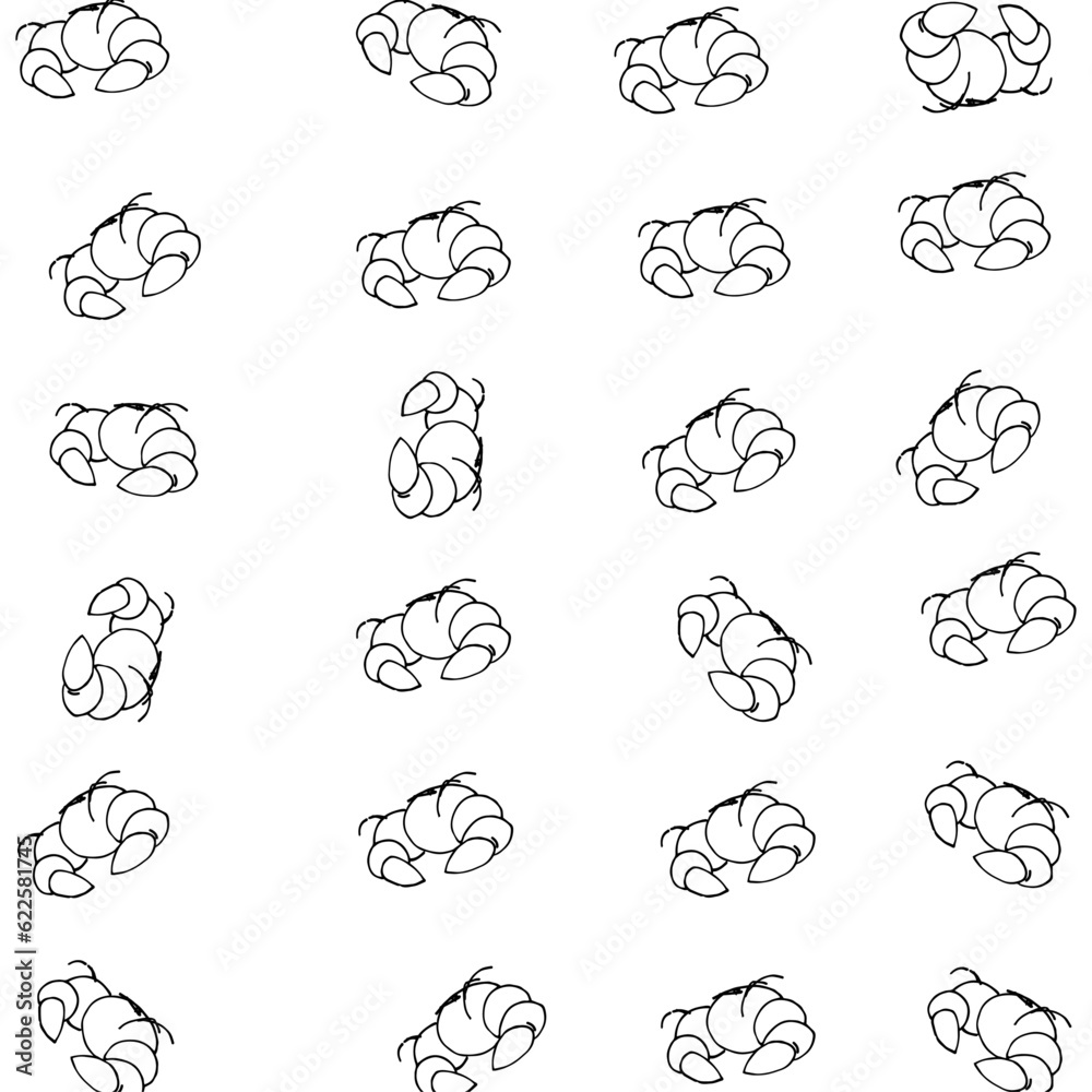 pattern with hand drawn vector seamless pattern with crab seamless pattern background	
