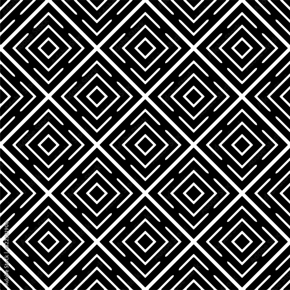 Abstract seamless monochrome pattern on white background for coloring Repeating pattern for banner, card, invitation, postcard, textile, fabric, wrapping paper.