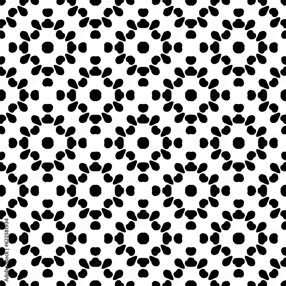 Abstract seamless monochrome pattern on white background for coloring Repeating pattern for banner, card, invitation, postcard, textile, fabric, wrapping paper.