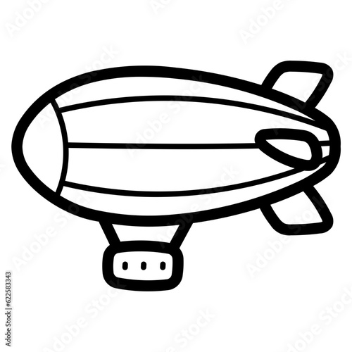 zeppelin line icon style