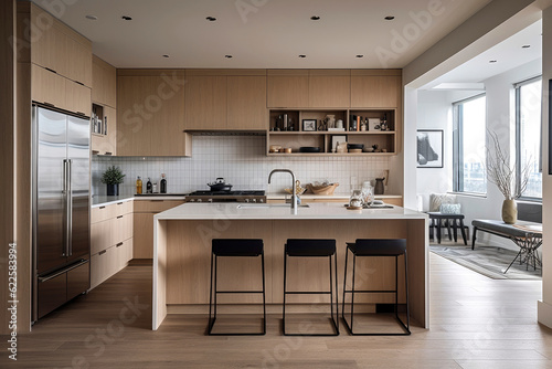 spacious kitchen interior - generative ai